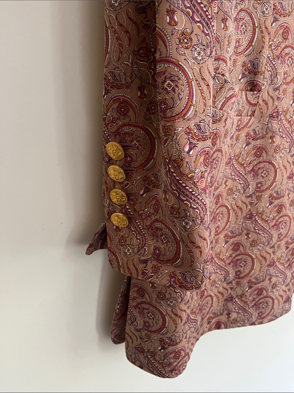 Salvatore Ferragamo Vintage 1990 Blazer Paisley US M Italy - Picture 5 of 8